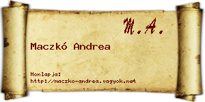 Maczkó Andrea névjegykártya